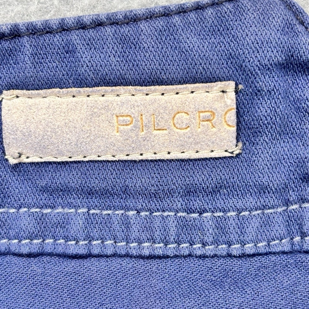 Pilcro Pants Womens Sz 30 Wide Leg Buckle Back Blue Hippie Boho Stretch Hipster - Picture 10 of 13